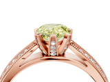 Rose gold Fancy Yellow Pear  Solitaire Diamond Ring with Milgrain Pavé Band and Four-Prong Setting_41