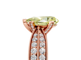 Rose gold Fancy Yellow Pear  Solitaire Diamond Ring with Milgrain Pavé Band and Four-Prong Setting_42