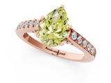 Rose gold Fancy Yellow Pear  Solitaire Diamond Ring with Pavé Band and Four-Prong Setting_70