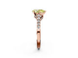 Rose gold Fancy Yellow Pear  Solitaire Diamond Ring with Pavé Band and Four-Prong Setting_71