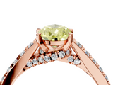 Rose gold Fancy Yellow Pear  Solitaire Diamond Ring with Pavé Band and Four-Prong Setting_73