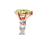 Rose gold Fancy Yellow Pear  Solitaire Diamond Ring with Pave Band and Four-Prong Setting_223