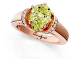 Rose gold Fancy Yellow Pear  Solitaire Diamond Ring with Pave Band and Six-Prong Setting_33