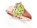 Rose gold Fancy Yellow Pear  Solitaire Diamond Ring with Six-Prong Cathedral Setting_33