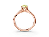 Rose gold Fancy Yellow Pear  Solitaire Diamond Ring with Six-Prong Cathedral Setting_35
