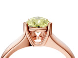 Rose gold Fancy Yellow Pear  Solitaire Diamond Ring with Six-Prong Cathedral Setting_36