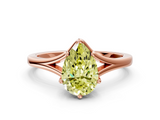 Rose gold Fancy Yellow Pear  Solitaire Diamond Ring with Six-Prong Setting and Tapered Band_17