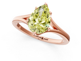 Rose gold Fancy Yellow Pear  Solitaire Diamond Ring with Six-Prong Setting and Tapered Band_18