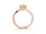 Rose gold Fancy Yellow Pear  Solitaire Diamond Ring with Six-Prong Setting and Tapered Band_20