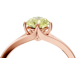 Rose gold Fancy Yellow Pear  Solitaire Diamond Ring with Six-Prong Setting and Tapered Band_21