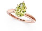 Rose gold Fancy Yellow Pear  Solitaire Diamond Ring with Six-Prong Setting on a Classic Band_4