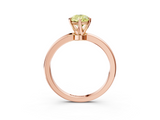 Rose gold Fancy Yellow Pear  Solitaire Diamond Ring with Six-Prong Setting on a Classic Band_6