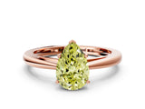 Rose gold Fancy Yellow Pear  Solitaire Diamond Ring with Split Shank and Four-Prong Setting_12