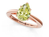 Rose gold Fancy Yellow Pear  Solitaire Diamond Ring with Split Shank and Four-Prong Setting_13