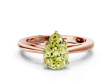 Rose gold Fancy Yellow Pear  Solitaire Diamond Ring with Split Shank and Four-Prong Setting_20