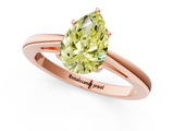 Rose gold Fancy Yellow Pear  Solitaire Diamond Ring with Split Shank and Four-Prong Setting_21