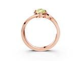 Rose gold Fancy Yellow Pear  Solitaire Diamond Ring with Split Shank and Prong Setting_66