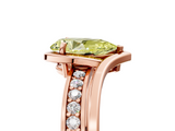 Rose gold Fancy Yellow Pear  Solitaire Diamond Ring with Split Shank and Prong Setting_68