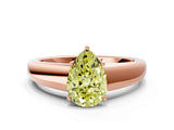 Rose gold Fancy Yellow Pear  Solitaire Diamond Ring with Tapered Band and Four-Prong Setting_49