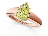 Rose gold Fancy Yellow Pear  Solitaire Diamond Ring with Tapered Band and Four-Prong Setting_50