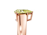 Rose gold Fancy Yellow Pear  Solitaire Diamond Ring with Tapered Band and Four-Prong Setting_54
