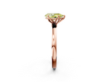 Rose gold Fancy Yellow Pear  Solitaire Diamond Ring with Thin Band and Four-Prong Setting_5