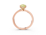 Rose gold Fancy Yellow Pear  Solitaire Diamond Ring with Thin Band and Four-Prong Setting_6