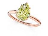 Rose gold Fancy Yellow Pear  Solitaire Diamond Ring with a Classic Band and Four-Prong Setting 1