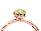 Rose gold Fancy Yellow Pear  Solitaire Diamond Ring with a Classic Band and Four-Prong Setting 4
