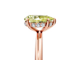 Rose gold Fancy Yellow Pear  Solitaire Diamond Ring with a Classic Band and Four-Prong Setting 5