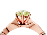 Rose gold Fancy Yellow Pear  Solitaire Diamond Twisted Band with Four-Prong Setting_68