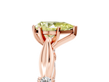 Rose gold Fancy Yellow Pear  Solitaire Diamond Twisted Band with Four-Prong Setting_69