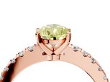 Rose gold Fancy Yellow Pear  Solitaire Diamond with Pavé Band and Four-Prong Setting_52