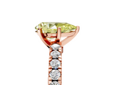 Rose gold Fancy Yellow Pear  Solitaire Diamond with Pavé Band and Four-Prong Setting_53