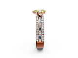Rose gold Fancy Yellow Pear  Solitaire Diamond with Pave and Channel Set Band_44