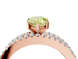 Rose gold Fancy Yellow Pear  Solitaire Diamond with Pave and Channel Set Band_46
