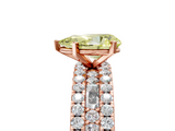 Rose gold Fancy Yellow Pear  Solitaire Diamond with Pave and Channel Set Band_47