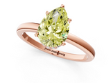 Rose gold Fancy Yellow Pear  Solitaire Engagement Ring with Cathedral Band and Four-Prong Setting_20