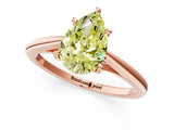 Rose gold Fancy Yellow Pear  Solitaire Engagement Ring with Four-Prong Setting and Classic Band 1