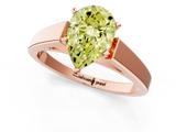 Rose gold Fancy Yellow Pear  Solitaire Engagement Ring with Four-Prong Setting and Tapered Band_4