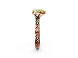 Rose gold Fancy Yellow Pear  Solitaire Engagement Ring with Scrollwork Band and Four-Prong Setting_116