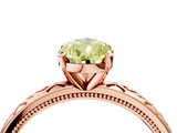 Rose gold Fancy Yellow Pear  Solitaire Engagement Ring with Scrollwork Band and Four-Prong Setting_118