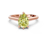 Rose gold Fancy Yellow Pear  Solitaire Engagement Ring with Six-Prong Setting and Classic Band 1