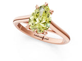 Rose gold Fancy Yellow Pear  Solitaire Engagement Ring with Six-Prong Setting and Classic Band 2