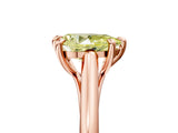 Rose gold Fancy Yellow Pear  Solitaire Engagement Ring with Six-Prong Setting and Classic Band