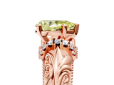 Rose gold Fancy Yellow Pear  Solitaire Filigree Engagement Ring with Halo and Prong Setting_68