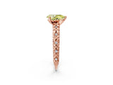 Rose gold Fancy Yellow Pear  Solitaire Floral Milgrain Engagement Ring_33