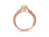 Rose gold Fancy Yellow Pear  Solitaire Floral Milgrain Engagement Ring_34