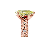 Rose gold Fancy Yellow Pear  Solitaire Floral Milgrain Engagement Ring_36