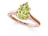 Rose gold Fancy Yellow Pear  Solitaire Heart Prong Engagement Ring with Tapered Band_55